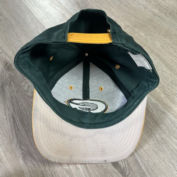 Vintage Green Bay Packers Hat Snapback NFL Football Logo 7 Green Yellow Cap - Picture 3 of 9